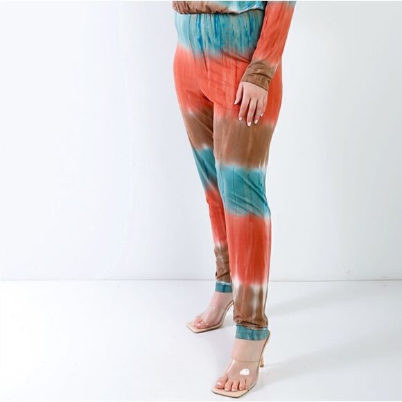 Plus tie-dye lace up cut-out Jumpsuit - Picture 2 of 4